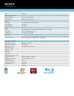 Preview for 3 page of Sony VPCZ213GX Specifications