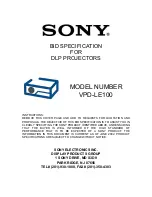 Sony VPD-LE100 Specifications preview