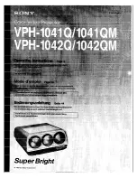 Preview for 1 page of Sony VPH-1041Q Operating Instructions Manual