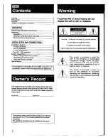 Preview for 2 page of Sony VPH-1041Q Operating Instructions Manual