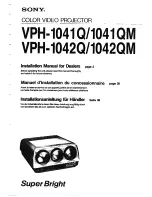 Preview for 1 page of Sony VPH-1041QM Installation Manual