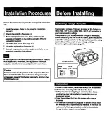 Preview for 3 page of Sony VPH-1041QM Installation Manual