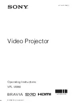 Предварительный просмотр 1 страницы Sony VPL-BRAVIA VPL-VW80 Operating Instructions Manual