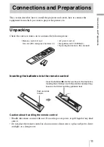 Предварительный просмотр 11 страницы Sony VPL-BRAVIA VPL-VW80 Operating Instructions Manual