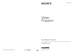 Sony VPL-BW120S Operating Instructions Manual preview