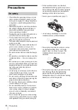 Preview for 6 page of Sony VPL-BW120S Operating Instructions Manual