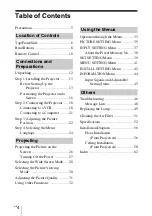 Preview for 4 page of Sony VPL BW7 - 3 LCD Digital Projector Operating Instructions Manual