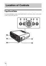 Preview for 6 page of Sony VPL BW7 - 3 LCD Digital Projector Operating Instructions Manual