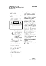 Предварительный просмотр 2 страницы Sony VPL CS1 - SXGA LCD Projector Operating Instructions Manual