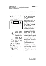 Preview for 2 page of Sony VPL-CS10 Operating Instructions Manual