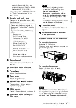 Preview for 9 page of Sony VPL-CS4 - Compact Lcd Projector Operating Instructions Manual