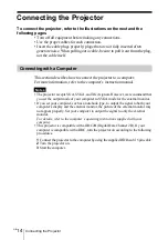 Preview for 14 page of Sony VPL-CS4 - Compact Lcd Projector Operating Instructions Manual