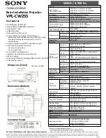 Sony VPL-CW255 Specifications предпросмотр