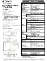 Sony VPL-CX235 Specifications preview