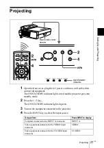 Предварительный просмотр 21 страницы Sony VPL-CX4 Operating Instructions Manual