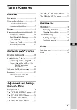 Preview for 5 page of Sony VPL CX5 - XGA LCD Projector Operating Instructions Manual