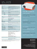 Предварительный просмотр 2 страницы Sony VPL-CX76 Specifications