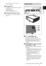 Предварительный просмотр 13 страницы Sony VPL CX85 - XGA LCD Projector Operating Instructions Manual