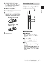 Предварительный просмотр 17 страницы Sony VPL CX85 - XGA LCD Projector Operating Instructions Manual