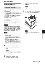 Предварительный просмотр 41 страницы Sony VPL CX85 - XGA LCD Projector Operating Instructions Manual