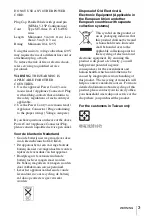 Preview for 3 page of Sony VPL ES3 - SVGA LCD Projector Operating Instructions Manual