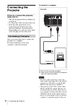 Preview for 14 page of Sony VPL ES3 - SVGA LCD Projector Operating Instructions Manual