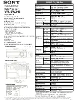 Предварительный просмотр 1 страницы Sony VPL-EW246 Service Parts