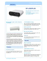 Preview for 1 page of Sony VPL-EX5PLUS Product Information