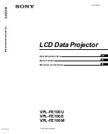 Preview for 1 page of Sony VPL-FE100E Operating Instructions Manual