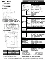 Sony VPL-FH31 Specification Sheet preview