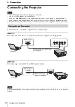 Preview for 8 page of Sony VPL-FHZ700 Operating Instructions Manual