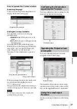 Preview for 37 page of Sony VPL-FHZ700 Operating Instructions Manual