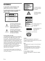 Preview for 2 page of Sony VPL-FX50 Operating Instructions Manual