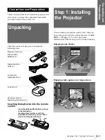 Preview for 5 page of Sony VPL-HS1 - Cineza™ Lcd Front Projector Operating Instructions Manual