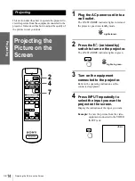 Preview for 14 page of Sony VPL-HS1 - Cineza™ Lcd Front Projector Operating Instructions Manual