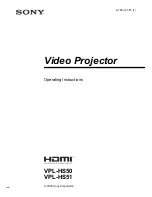 Sony VPL-HS50 Operating Instructions Manual preview