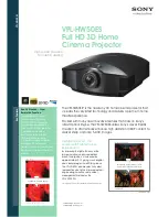 Sony VPL-HW50ES Brochure & Specs предпросмотр