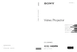 Предварительный просмотр 1 страницы Sony VPL-HW55ES Operating Instructions Manual