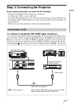 Предварительный просмотр 21 страницы Sony VPL-HW55ES Operating Instructions Manual