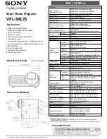 Sony VPL-SX125 Specifications preview