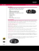 Sony VPL VPL-HW15 Specifications preview