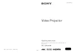 Preview for 1 page of Sony VPL-VW1000ES Operating Instructions Manual