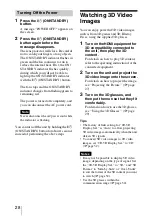 Preview for 28 page of Sony VPL-VW1000ES Operating Instructions Manual