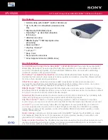 Sony VPL-VW200 - SXRD Projector - HD 1080p Specifications предпросмотр