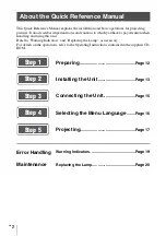 Preview for 2 page of Sony VPL-VW270/B Quick Reference Manual