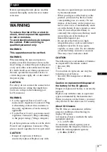 Preview for 3 page of Sony VPL-VW270ES Quick Reference Manual