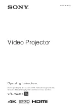 Sony VPL-VW365 Operating Instructions Manual preview