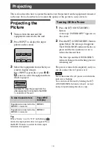 Preview for 13 page of Sony VPL-VW365 Operating Instructions Manual