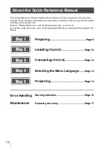 Preview for 2 page of Sony VPL-VW365ES Quick Reference Manual