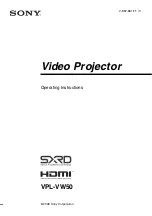 Sony VPL VW50 - SXRD - Projector Operating Instructions Manual preview